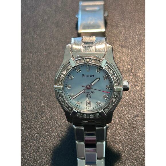 Bulova Marine Star Date Watch 96R109, blue face main image 12
